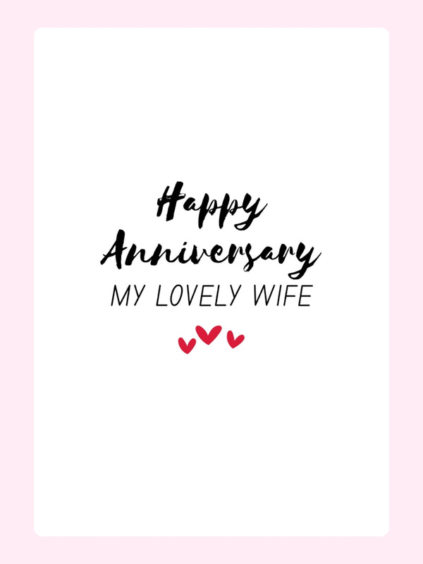 Happy Anniversary My Lovely Wife Cake Card