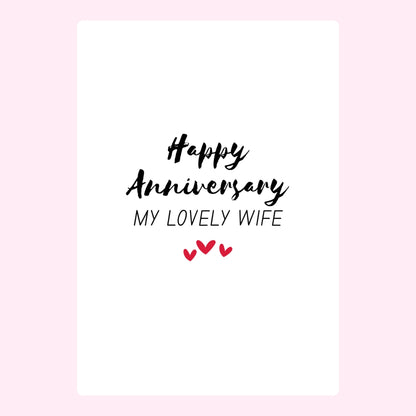 Happy anniversary message for wife with hearts.