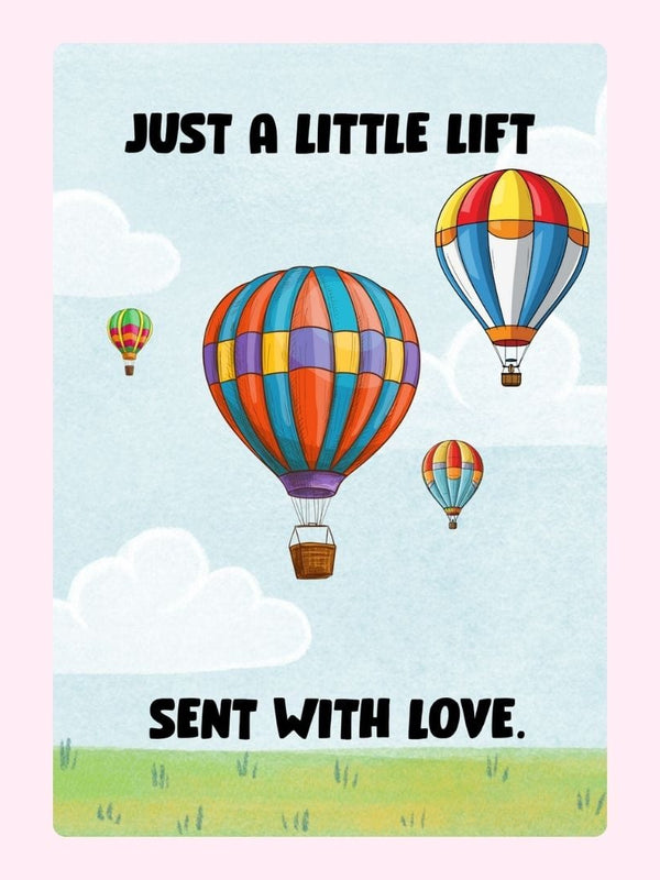 Hot air balloons with love message.