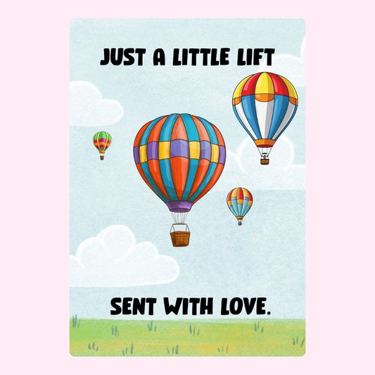 Hot air balloons with love message.