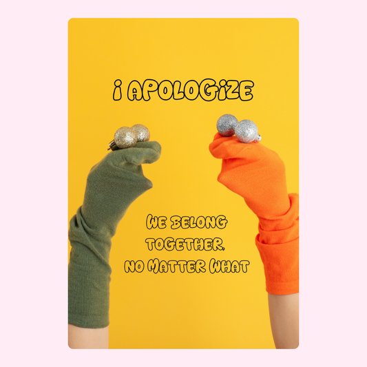 I Apologise” message with sock puppets