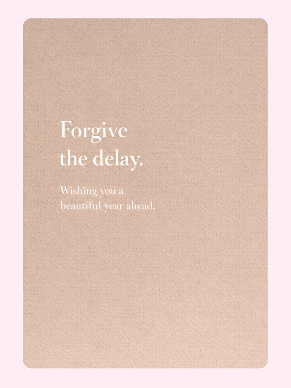 Forgive the Delay Cake Card, birthday