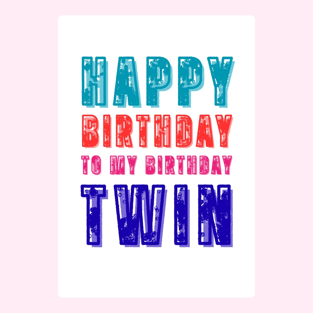 Letterbox birthday cake gift with blue twin design and message