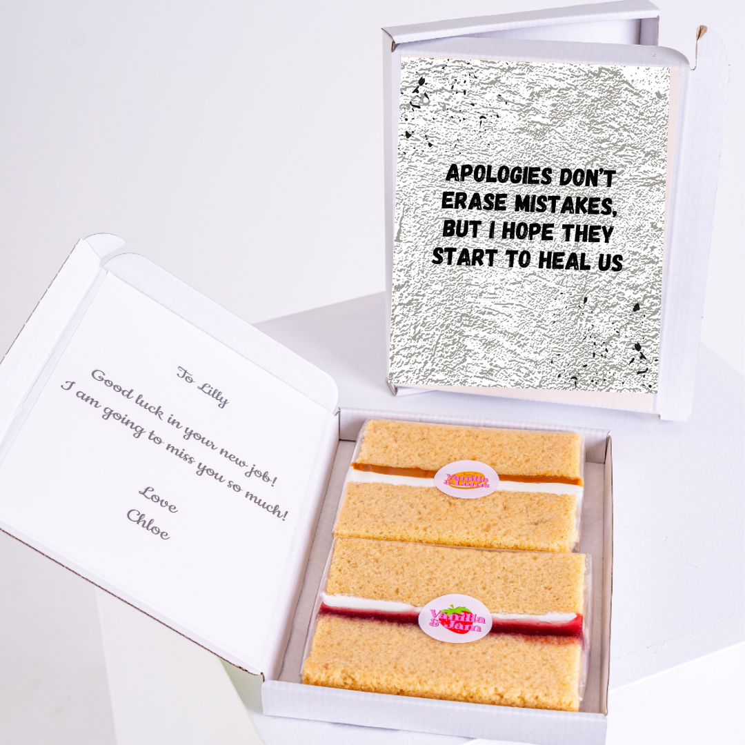 Letterbox treat with apology design.