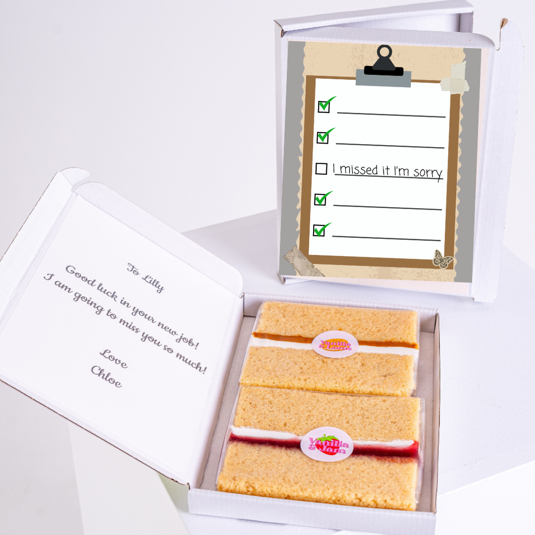 Letterbox treat with checklist sorry design.