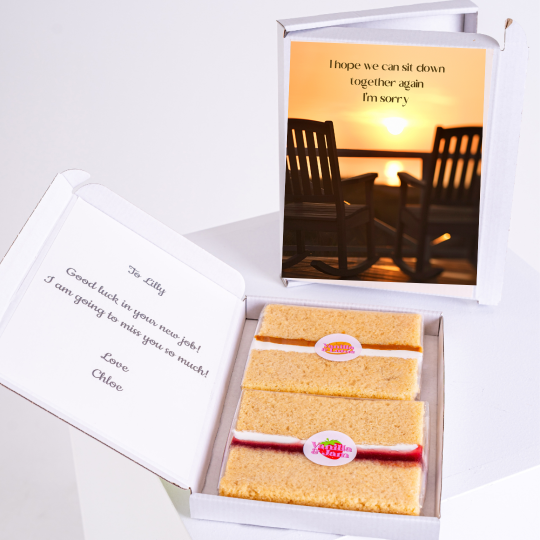 Letterbox treat with sunset design.