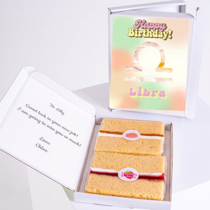 Libra birthday gift with pastel colours and zodiac symbol message