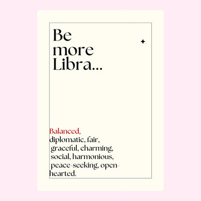 Libra traits with minimalist style design