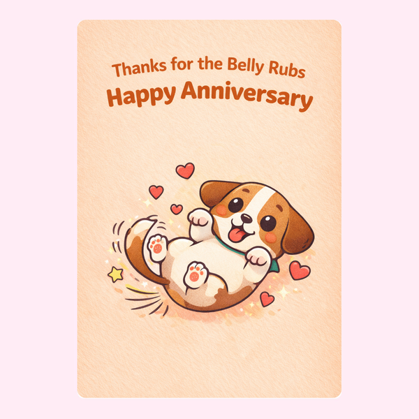 Thanks For The Belly Rubs Anniversary Cake Card | MailBakes