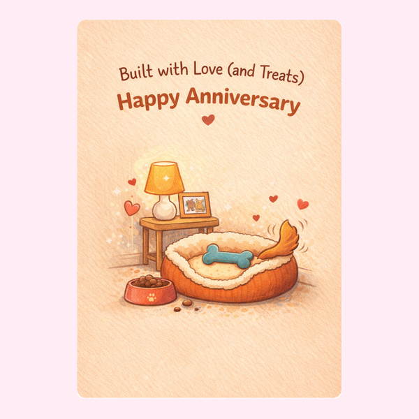 Built With Love And Treats Anniversary Cake Card | MailBakes
