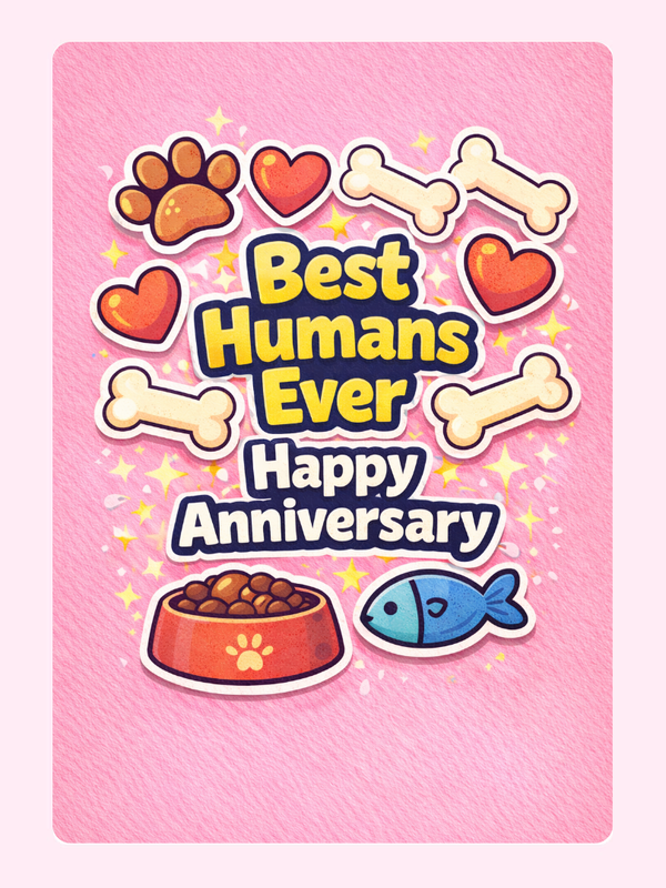 Best Humans Ever Anniversary Cake Card