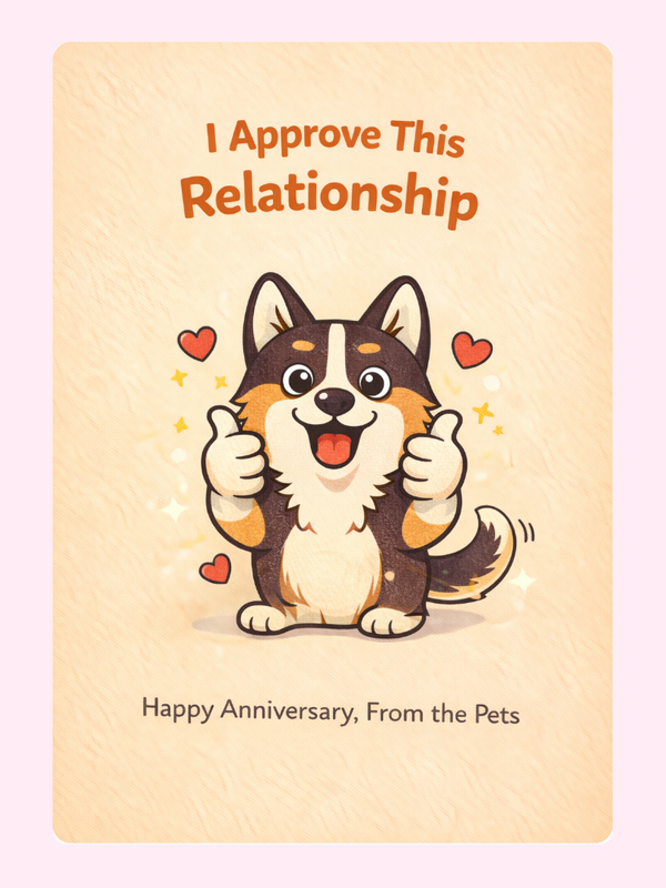 Thumbs Up From The Pets Anniversary Cake Card