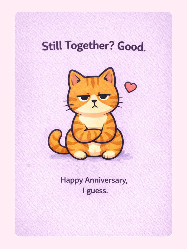 Happy Anniversary I Guess Grumpy Cat Cake Card
