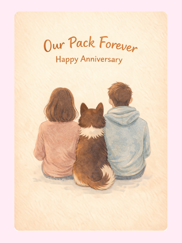 Our Little Family From The Dog Anniversary Cake Card