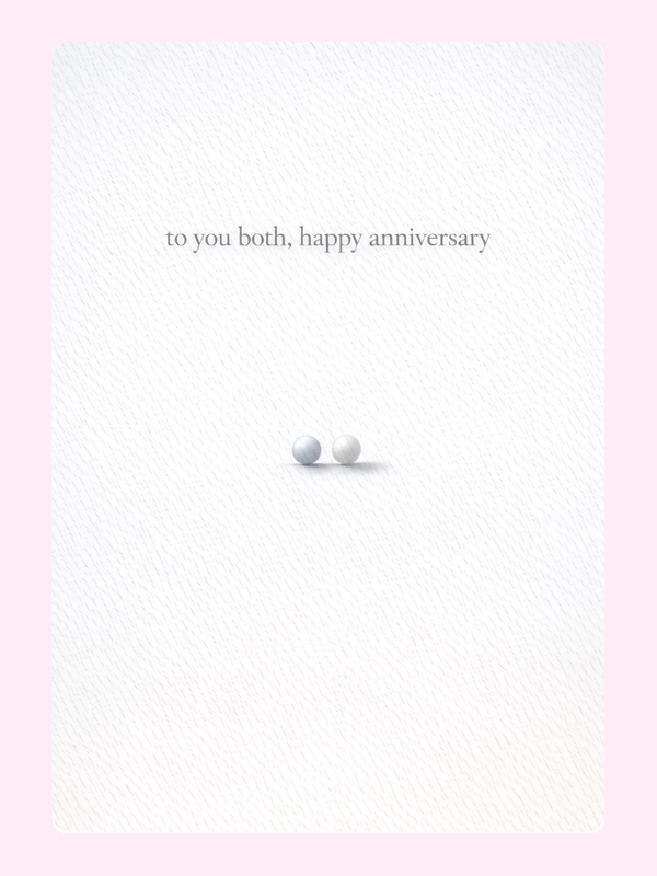 To You Both Pearls Anniversary Cake Card letterbox cake card with freshly baked cake slices