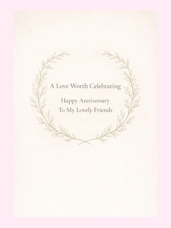 A Love Worth Celebrating Friends Anniversary Cake Card
