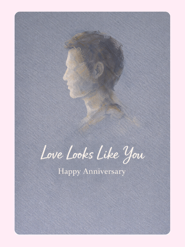Love Looks Like You Anniversary Cake Card