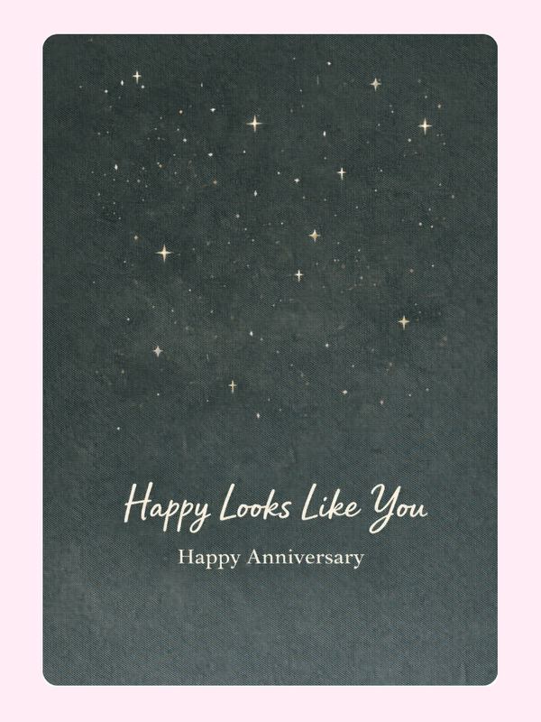 Happy Looks Like You Starry Anniversary Cake Card