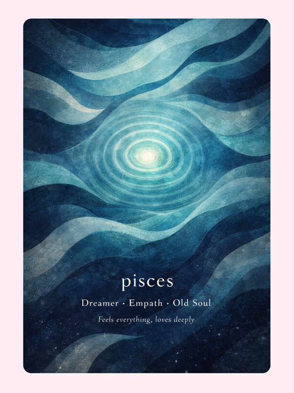 Pisces Old Soul Birthday Cake Card