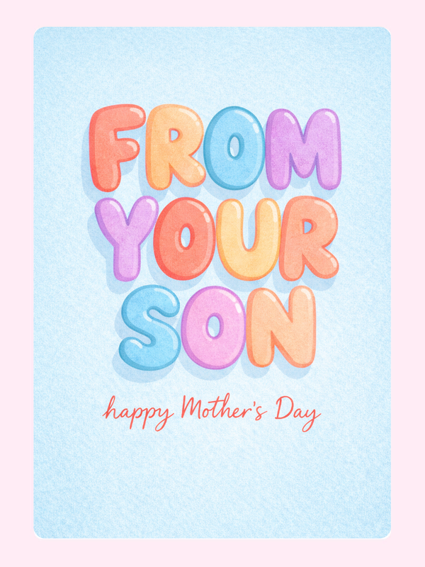 From Your Son Cake Card, for Mum