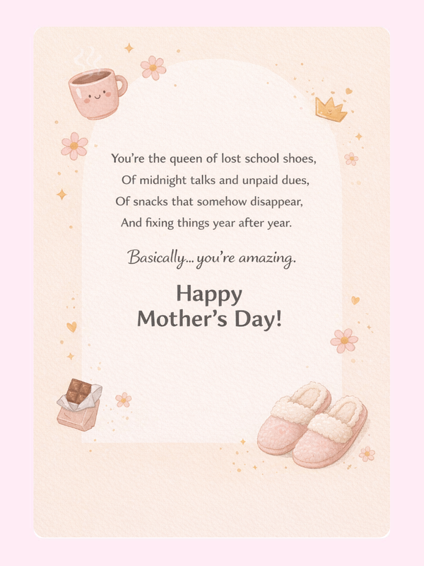 Queen Of Lost School Shoes Cake Card, Mother's Day