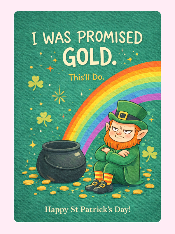 I Was Promised Gold Leprechaun Cake Card, St Patrick's Day
