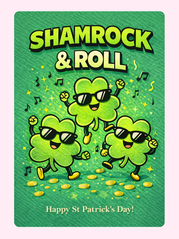 Shamrock And Roll Cake Card, St Patrick's Day