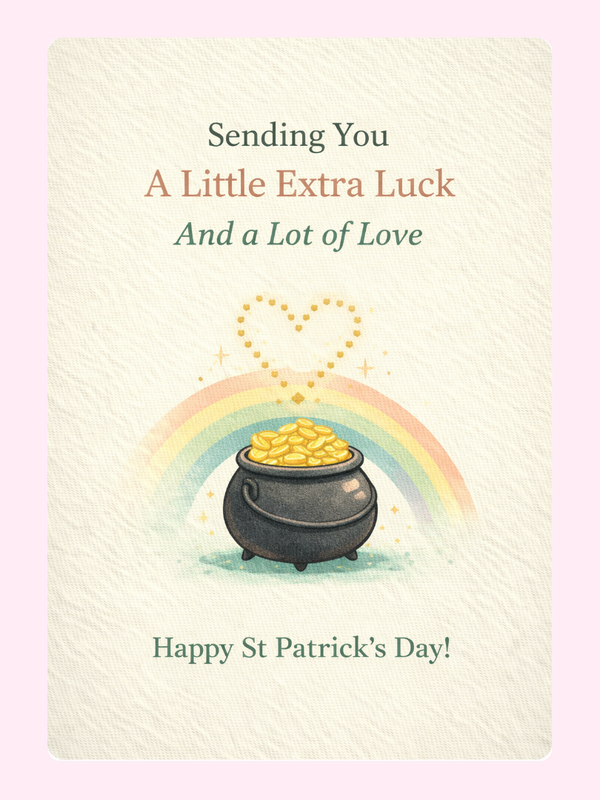 Extra Luck And A Lot Of Love Cake Card