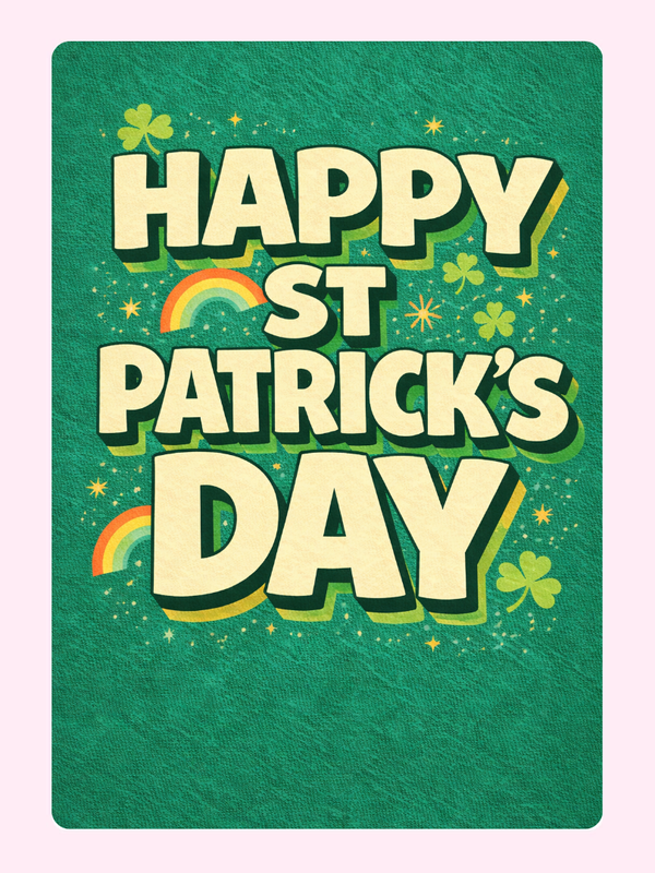 Happy St Patrick's Day Rainbows Cake Card