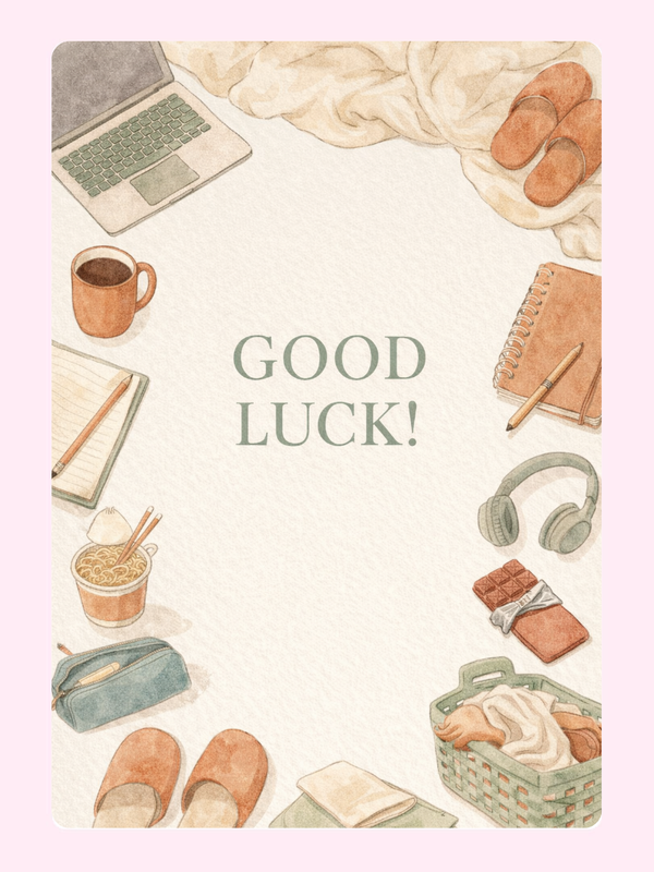 Student Essentials Good Luck Cake Card