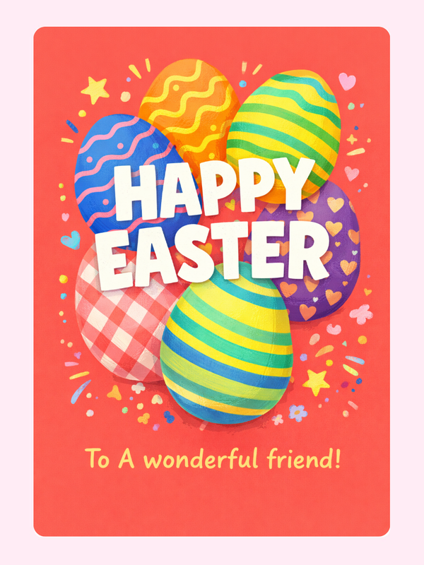 Bright Eggs Wonderful Friend Cake Card