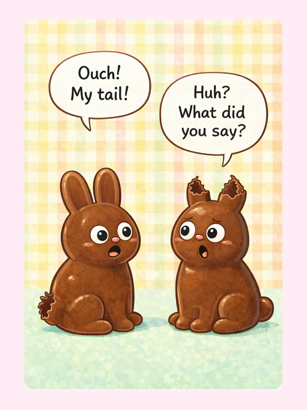 Ouch My Tail Chocolate Bunnies Cake Card, for kids