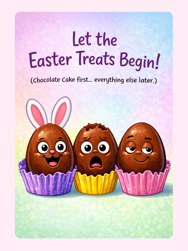 Let The Easter Treats Begin Cake Card, for kids