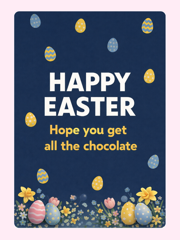Chocolate Easter Cake Card, for kids