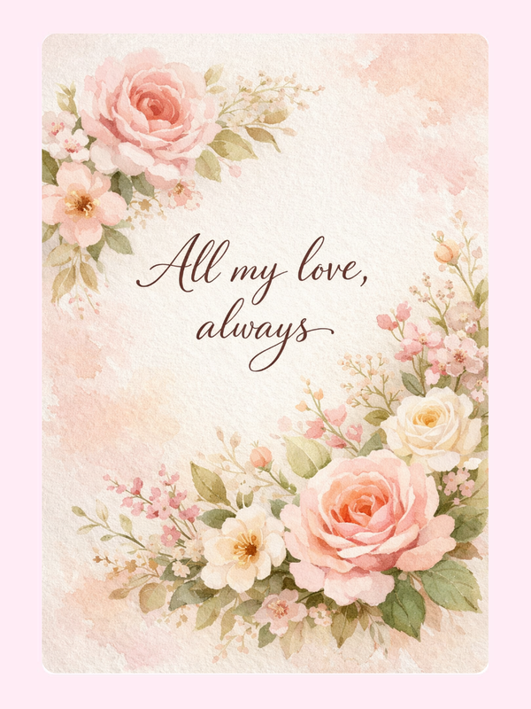 All My Love Always Roses Cake Card, just because