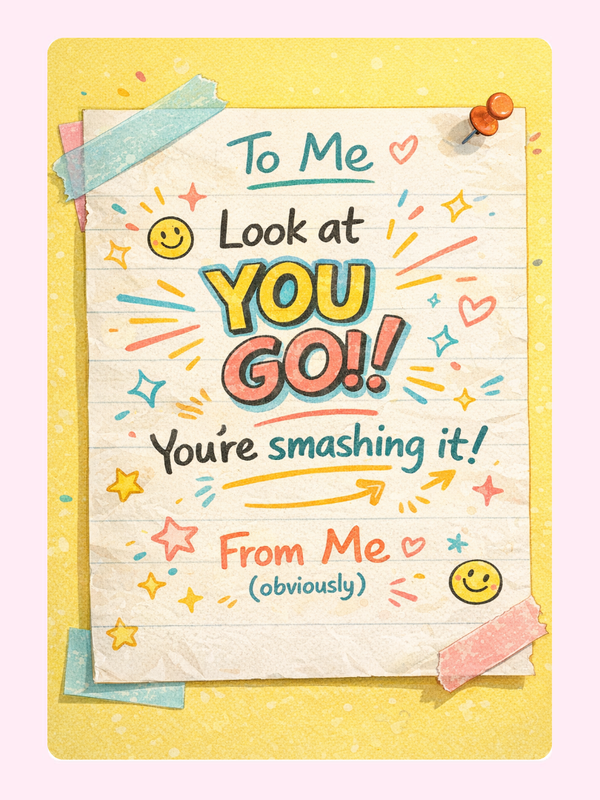 Look At You Go Note Cake Card, just because