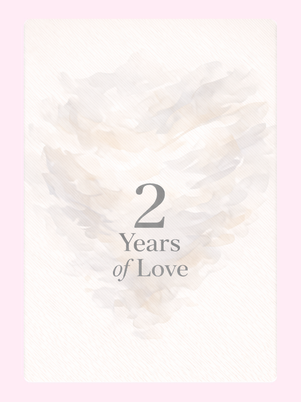 2 Years Of Love Cotton Anniversary Cake Card