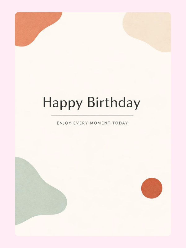minimal aesthetic happy birthday cake card by post UK letterbox birthday gift edible greeting card
