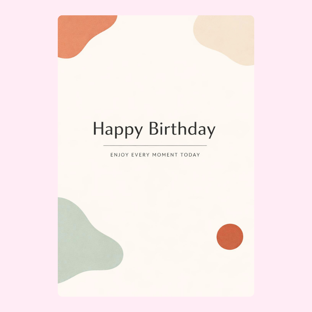 minimal aesthetic happy birthday cake card by post UK letterbox birthday gift edible greeting card