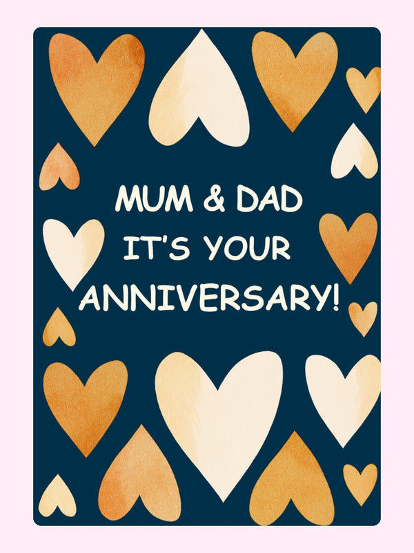 Mum And Dad Anniversary Cake Card, for parents