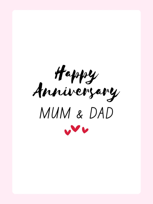 Happy Anniversary Mum And Dad Cake Card, for parents