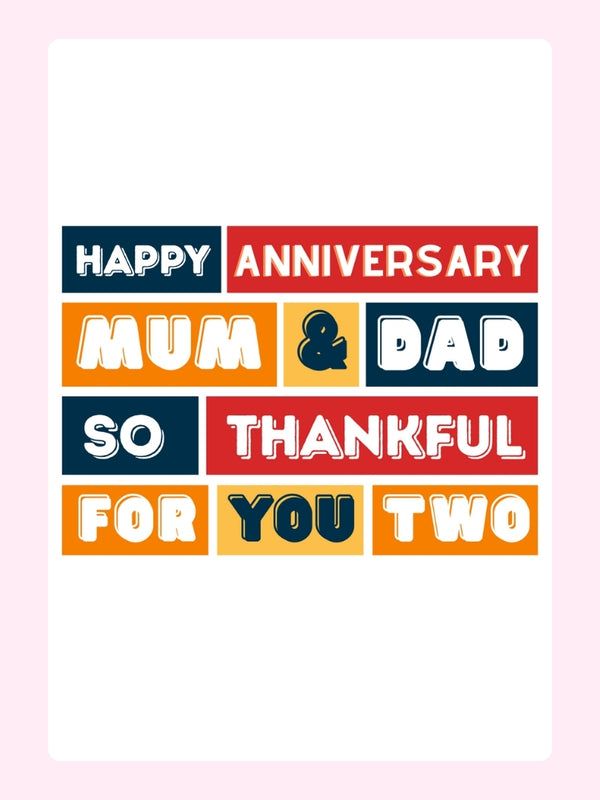 So Thankful For You Two Cake Card, for parents