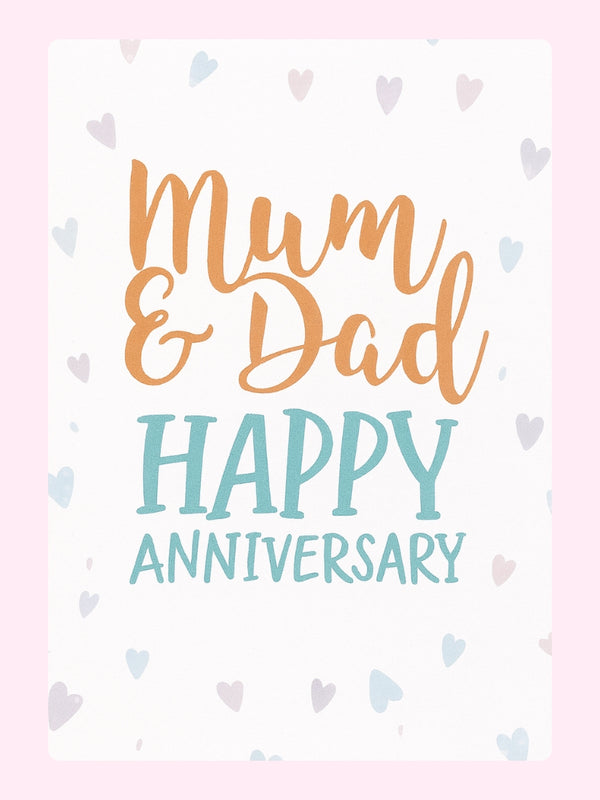 Mum and Dad Happy Anniversary Cake Card, for parents