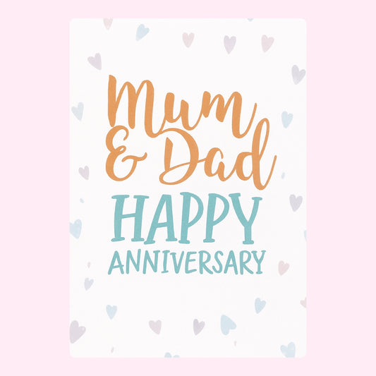Mum and Dad celebrating their anniversary with a colourful design.