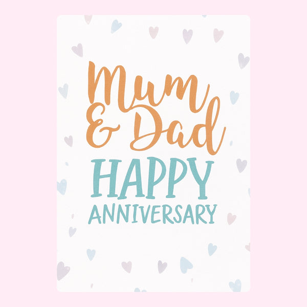 Mum and Dad celebrating their anniversary with a colourful design.