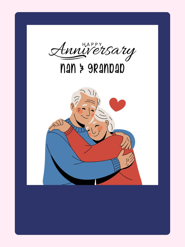 Anniversary Gift For Nan And Grandad Cake Card, for grandparents