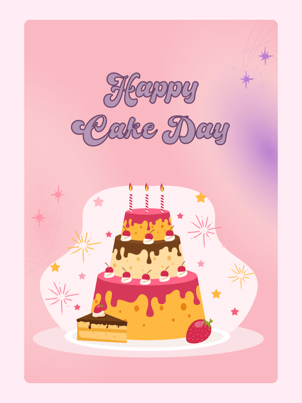 Happy Cake Day Layered Cake Card, birthday