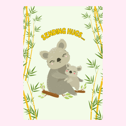 Koala bear card sending hugs