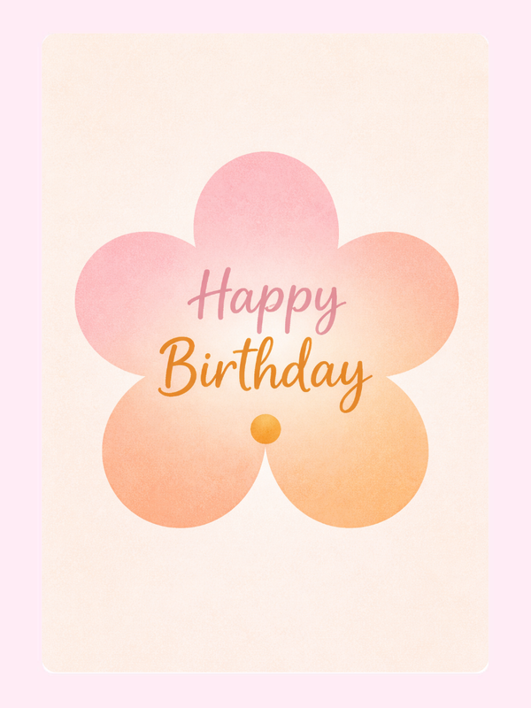 pastel flower birthday cake card by post UK letterbox birthday gift edible greeting card