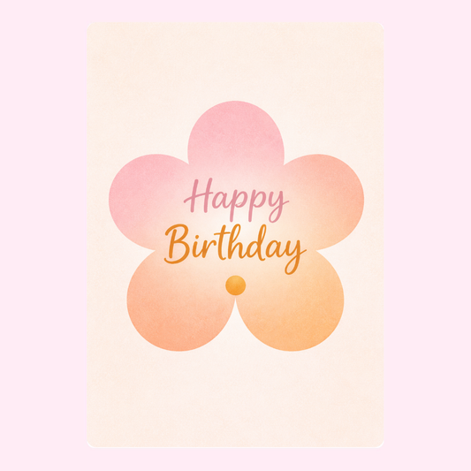 pastel flower birthday cake card by post UK letterbox birthday gift edible greeting card